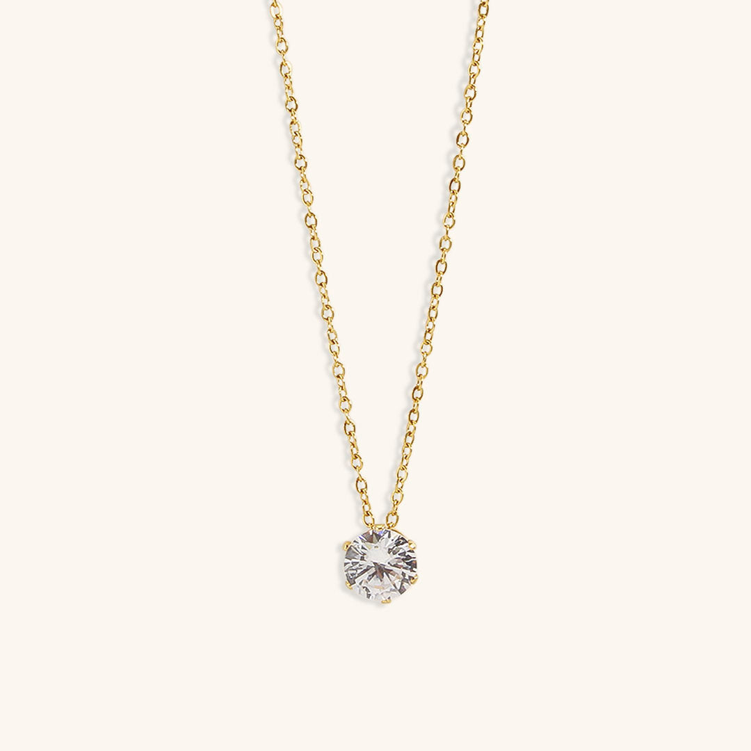 Kyla Solitaire Gold Necklace Image