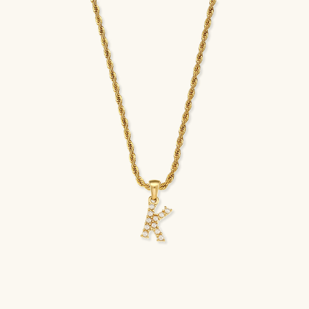 Elodie Initial Letter Pearl Necklace Image