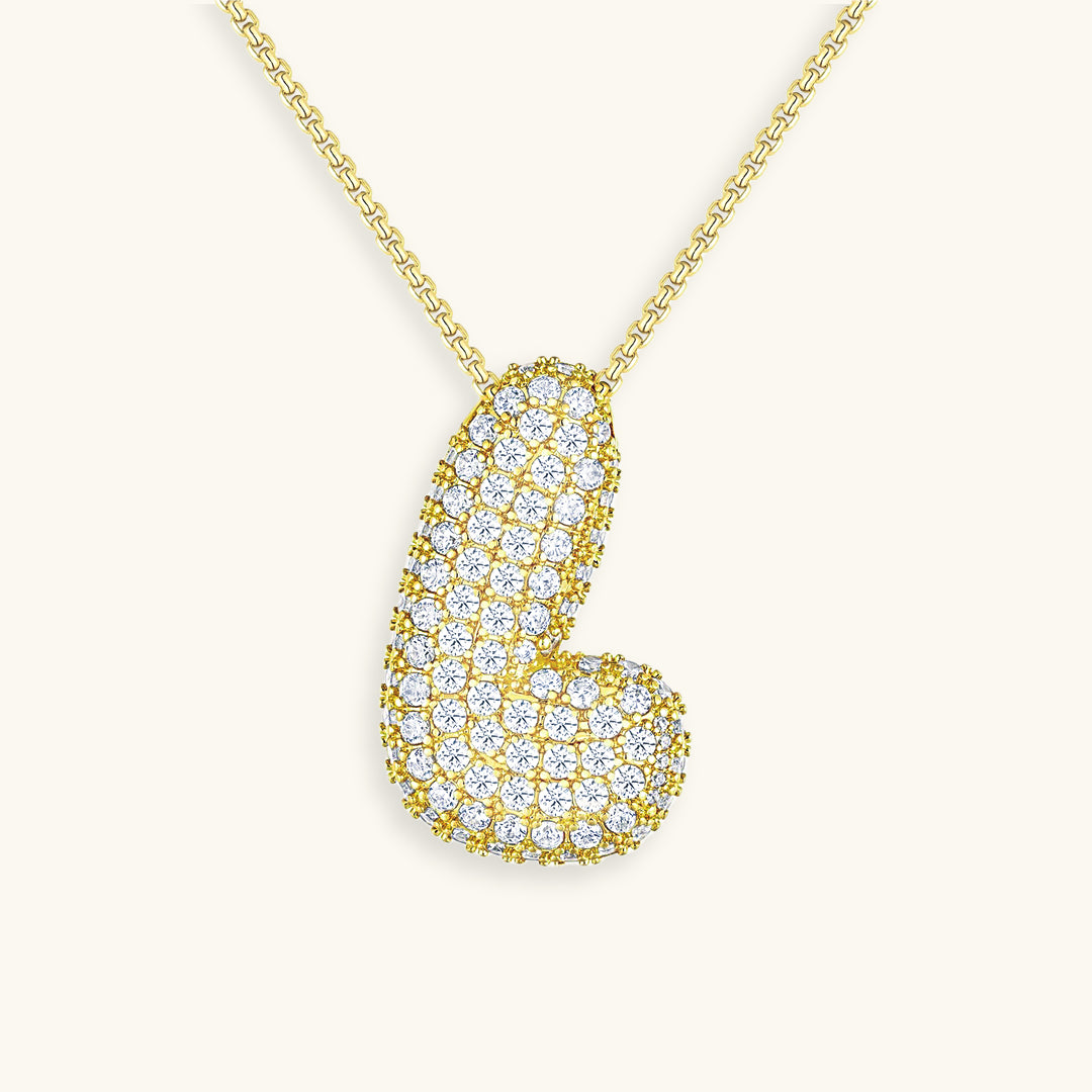 Bubble Initial Diamond Necklace Image