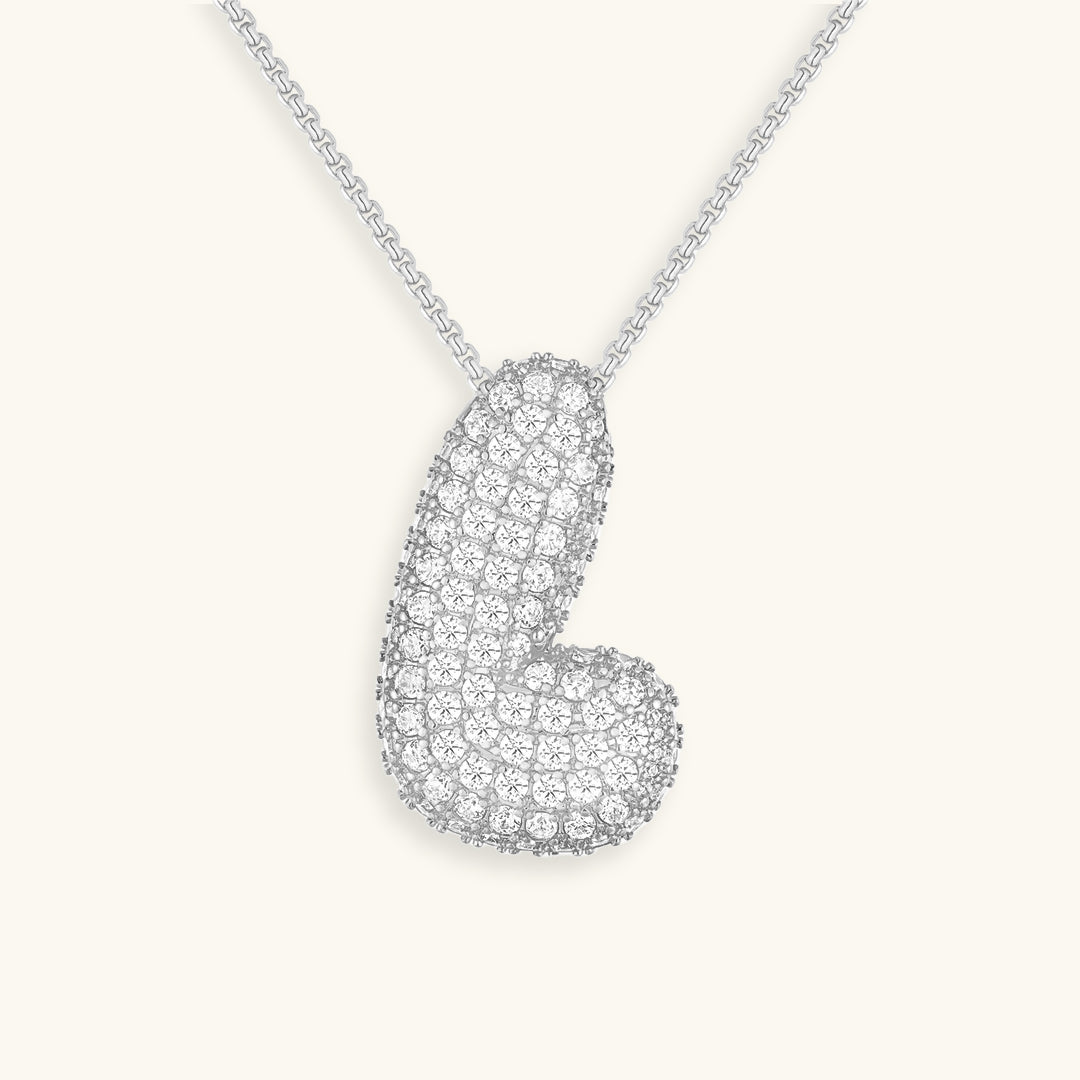 Bubble Initial Diamond Necklace Image