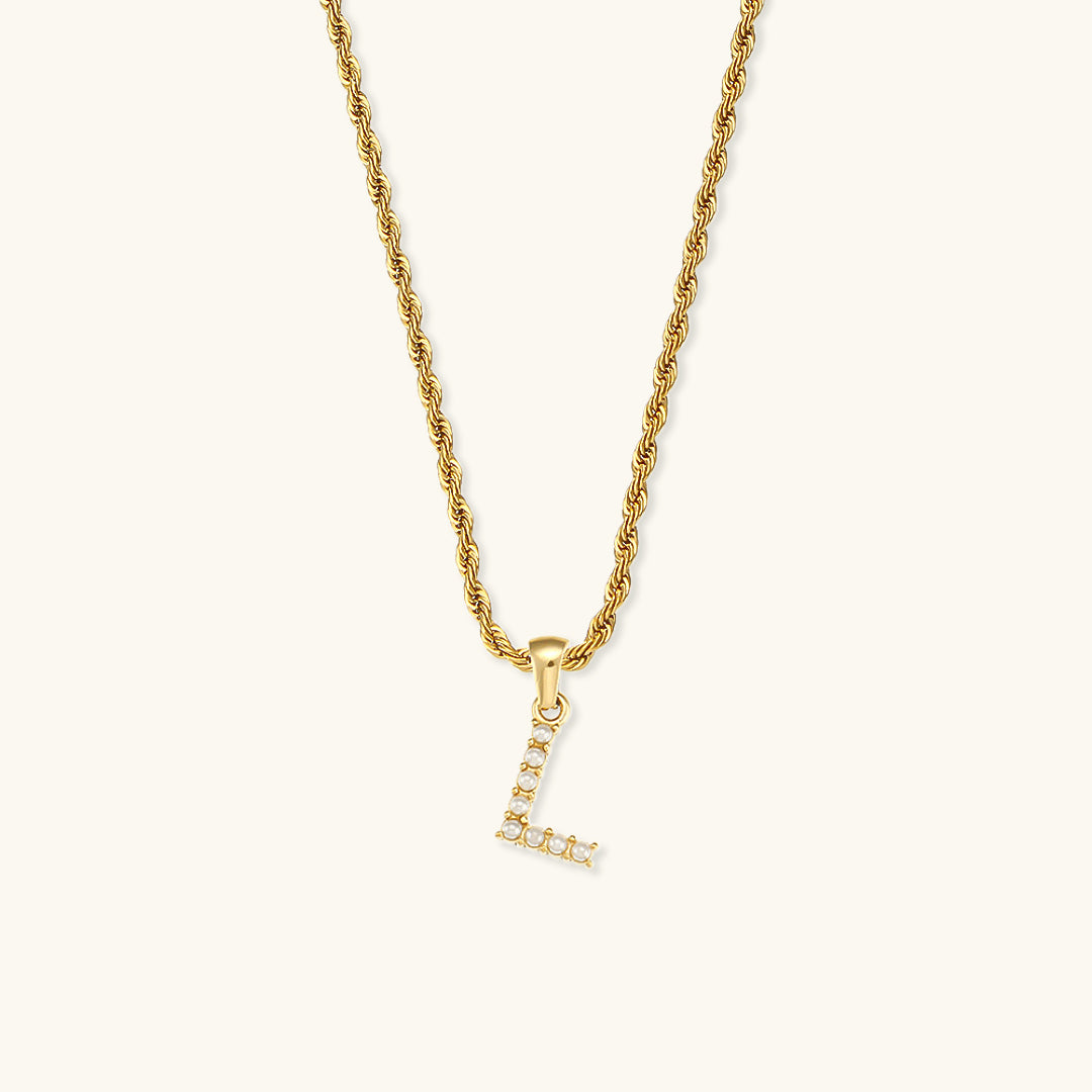 Elodie Initial Letter Pearl Necklace Image