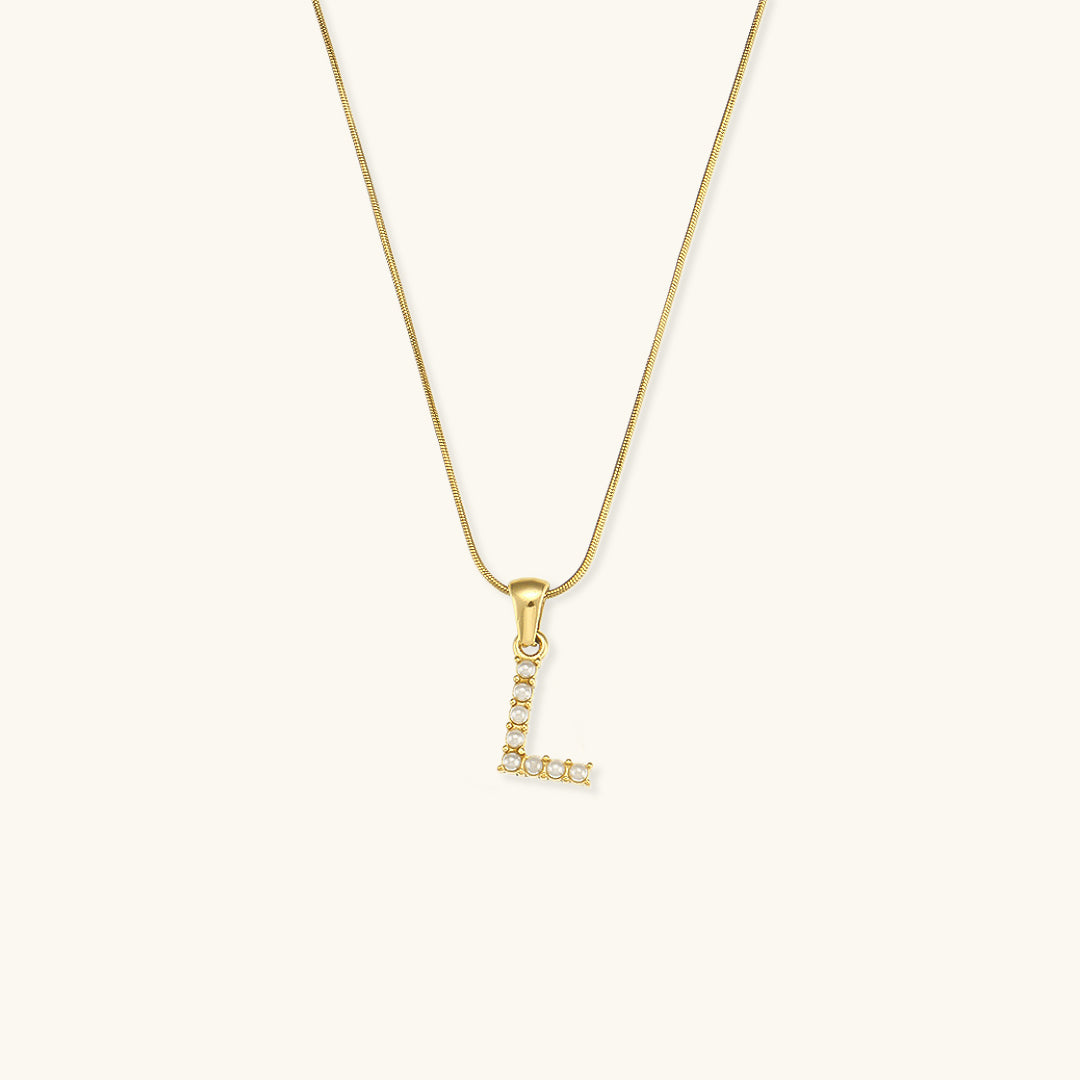 Augustine Initial Letter Pearl Necklace Image