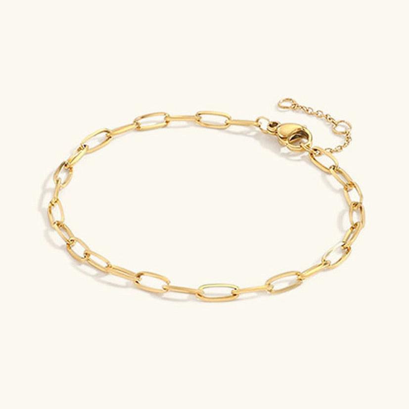 Maybelle Gold Paperclip Chain Bracelet Image