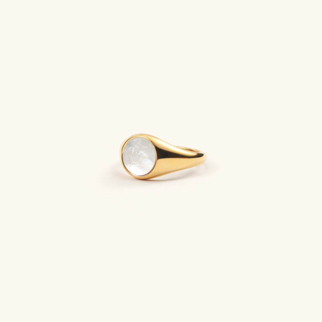 Mother Of Pearl Gold Ring Image