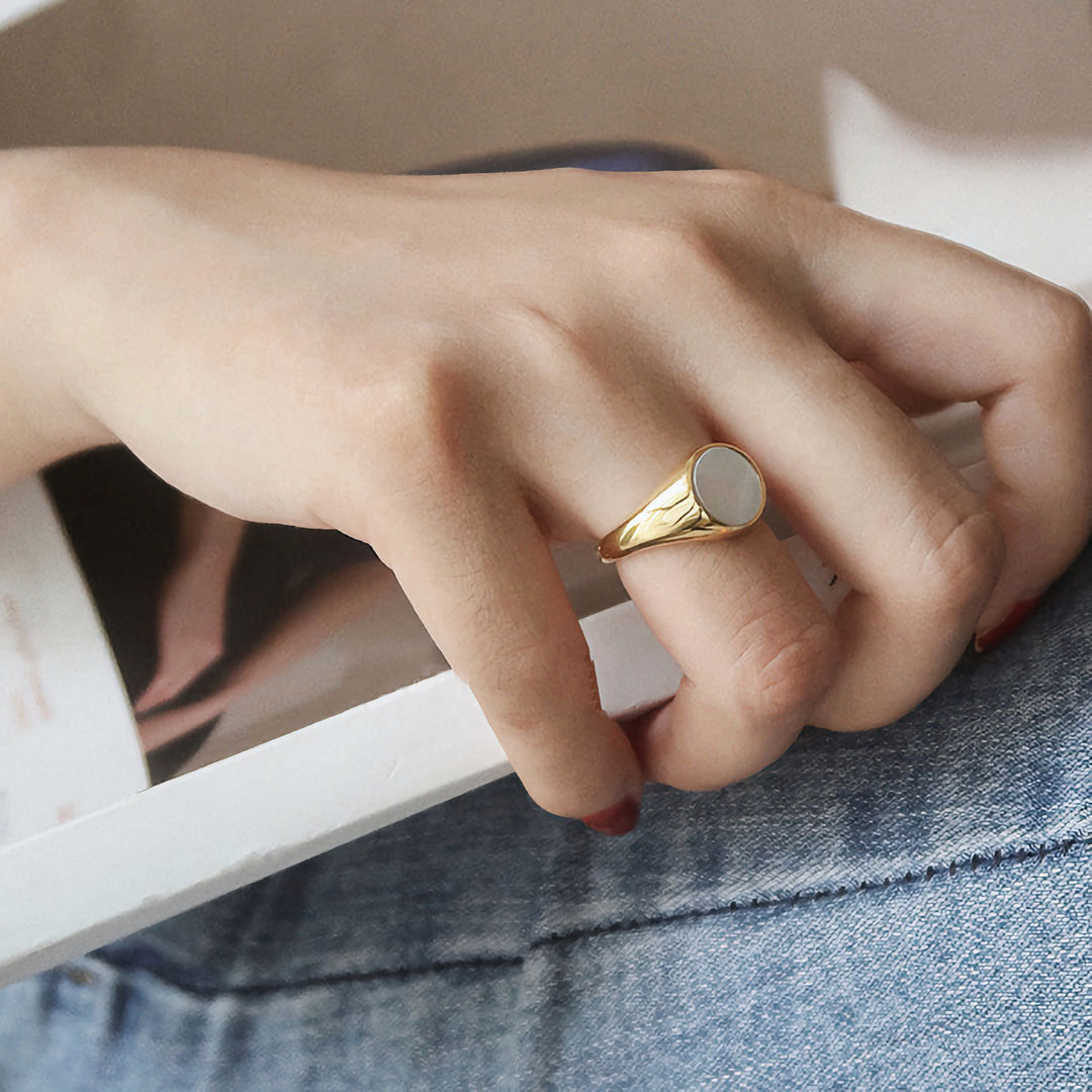 Mother Of Pearl Gold Ring