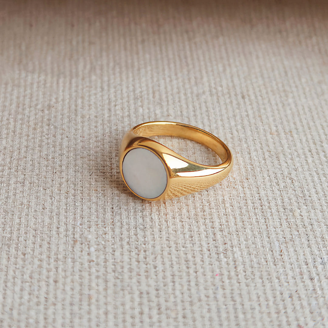 Mother Of Pearl Gold Ring Image