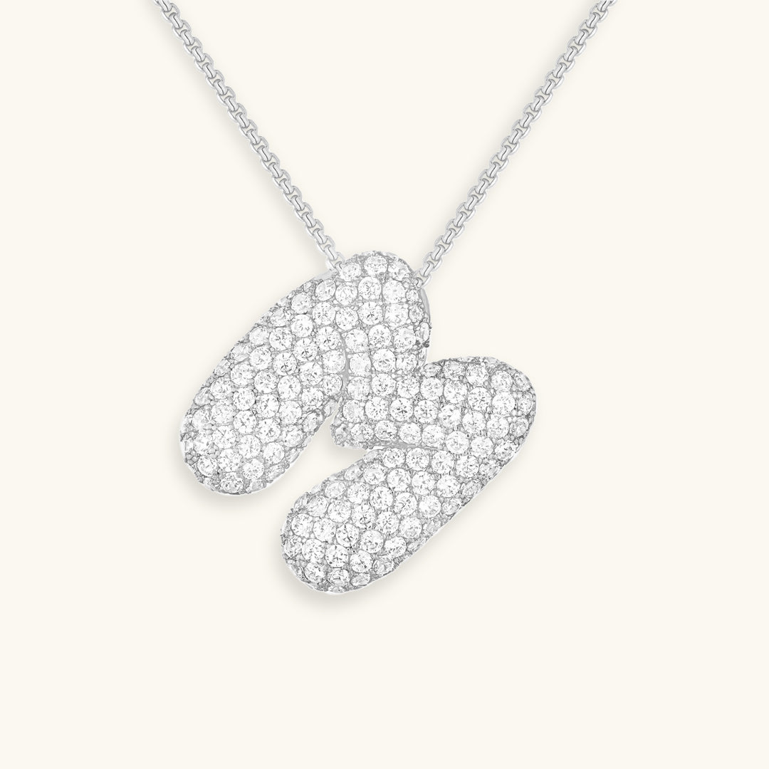 Bubble Initial Diamond Necklace Image