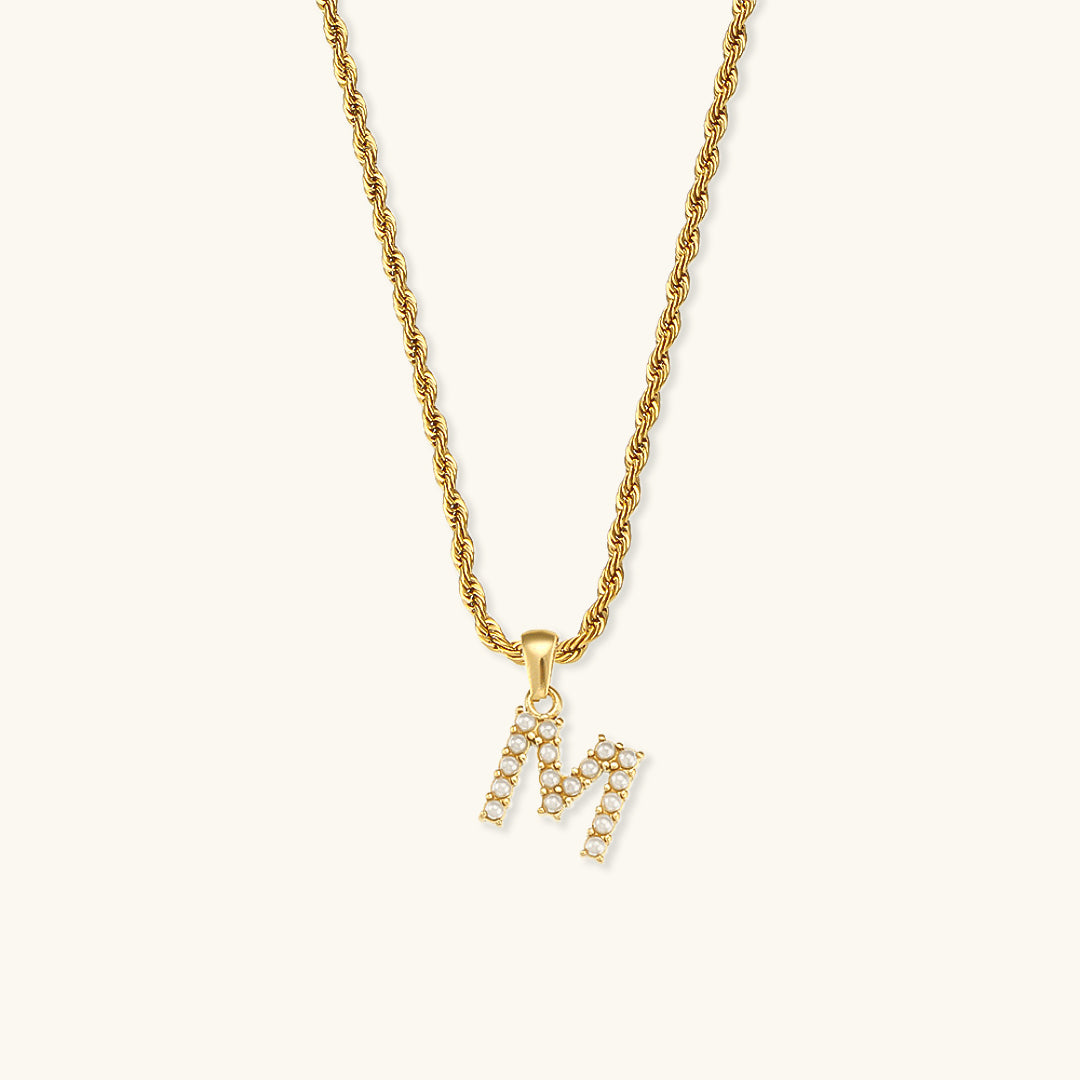 Elodie Initial Letter Pearl Necklace Image