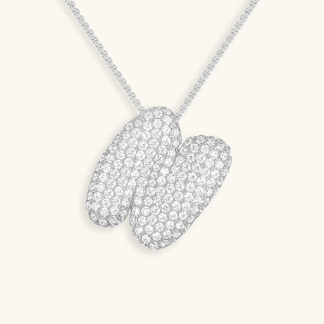 Bubble Initial Diamond Necklace Image