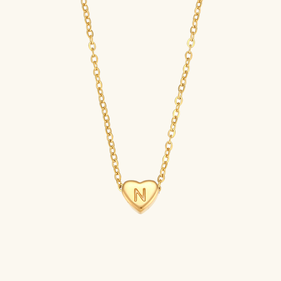 Heart Initial Gold Necklace Image