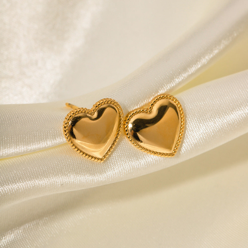 Ruth Heart Gold Earrings Image