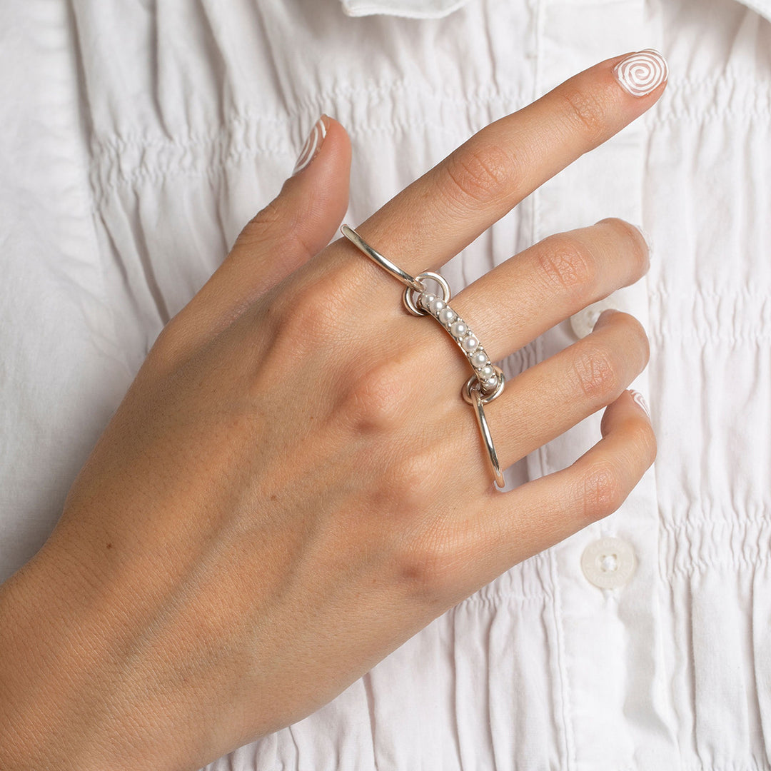 Mikayla Stacked Freshwater Pearl Ring