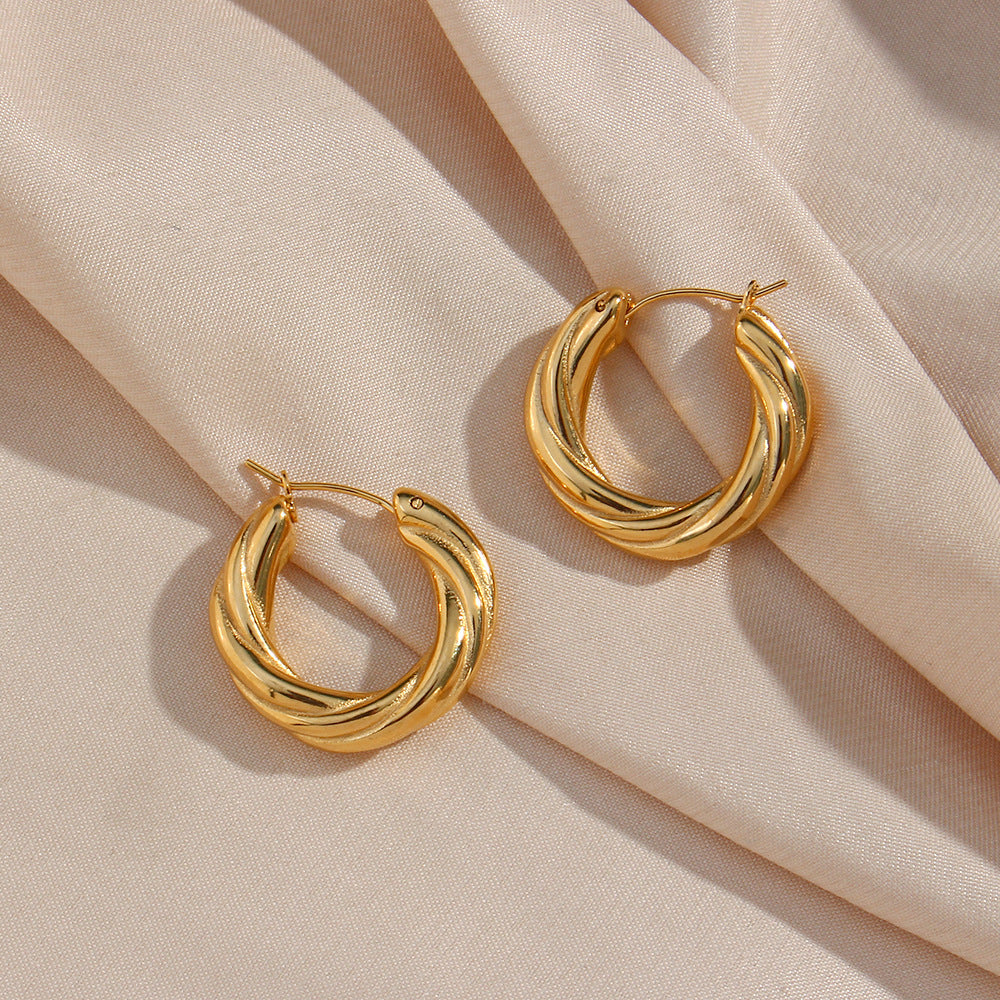 Denisse Twisted Hoop Earrings Image