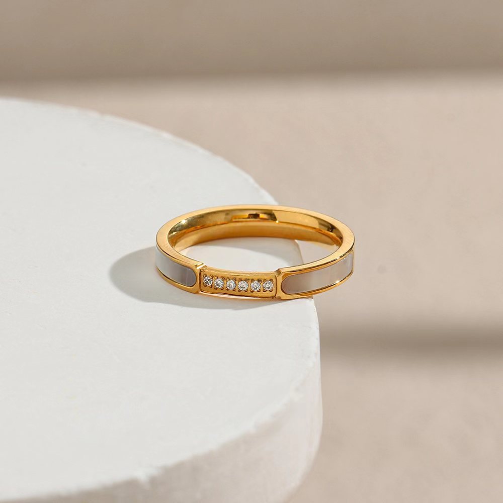 Gabrielle Diamond Simulant Gold Ring Image