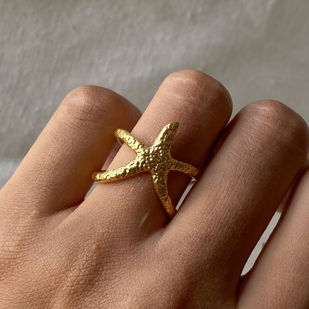 Aurelie Gold Starfish Ring