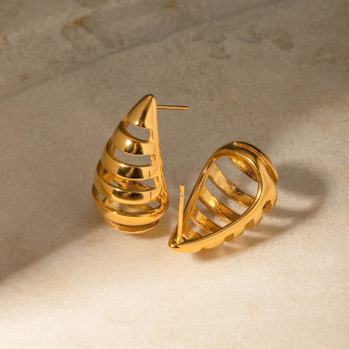 Katrin Drop Gold Earrings Image