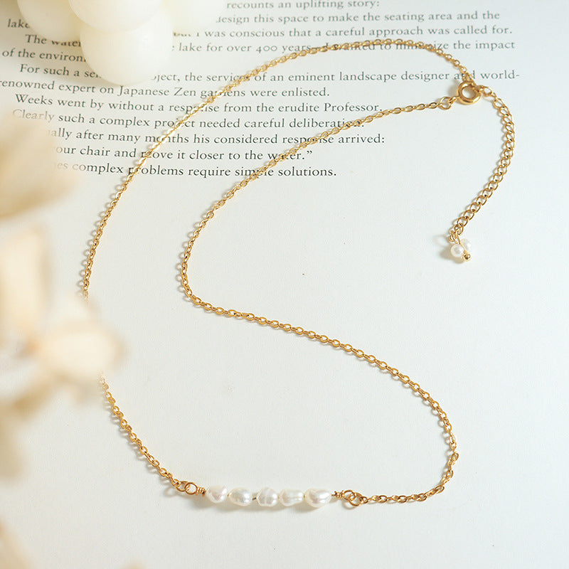 Fleur Freshwater Pearl Gold Necklace Image