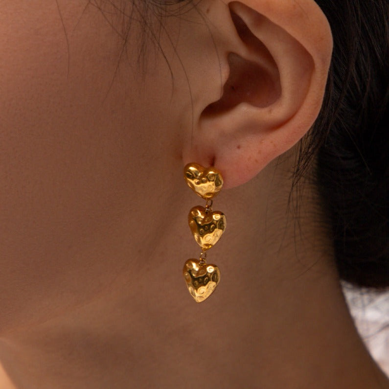 Heather Heart Gold Earrings Image