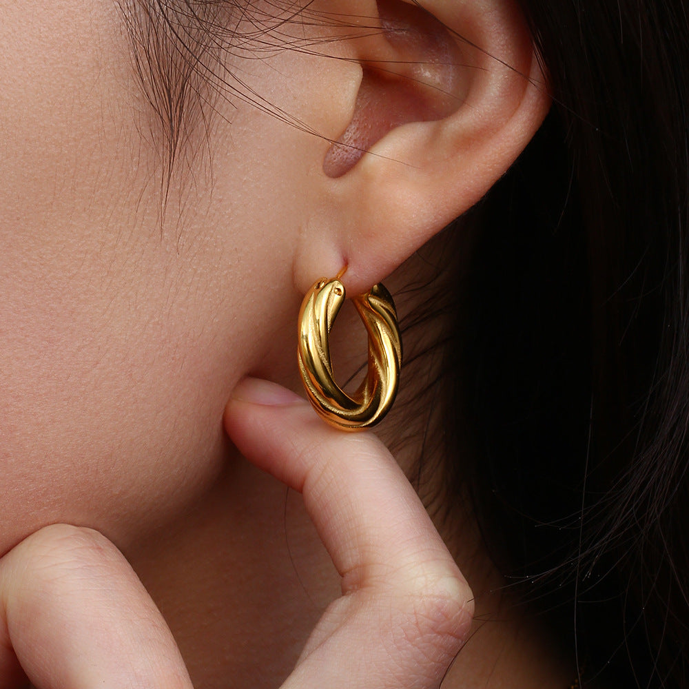 Denisse Twisted Hoop Earrings Image