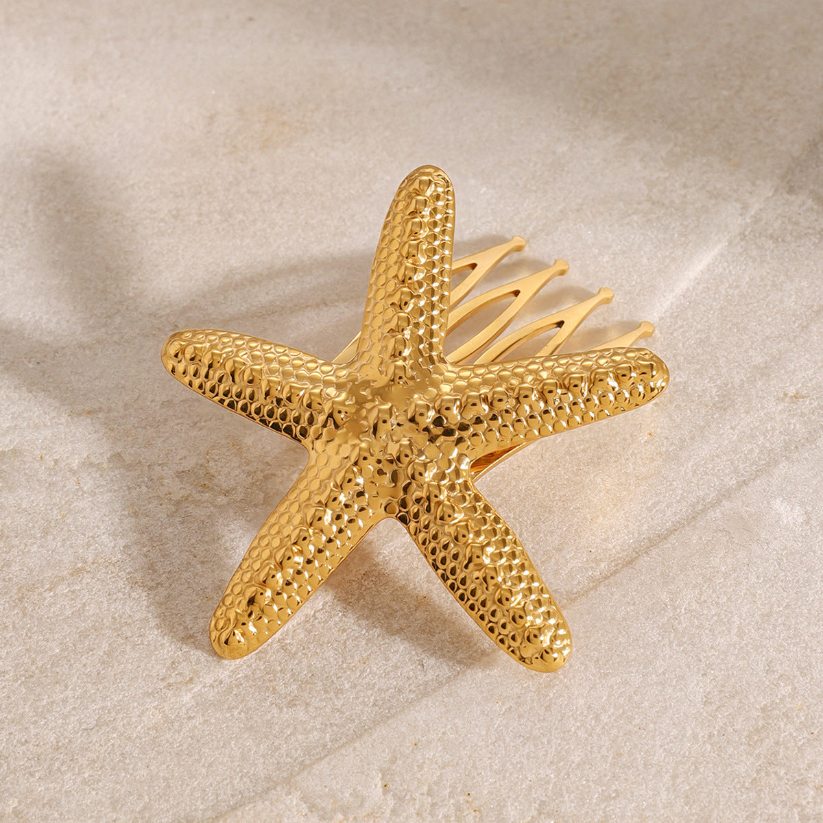 Dewdrop Starfish Gold Hair Comb Image