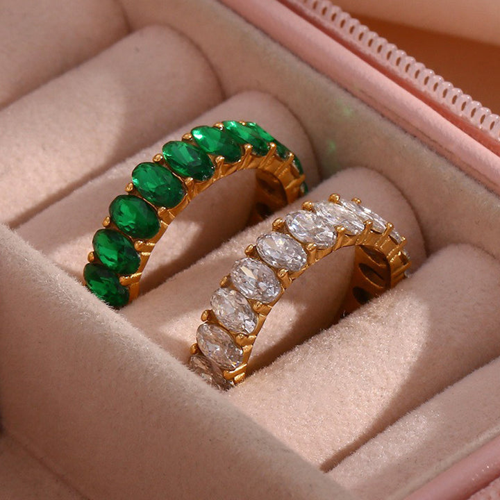 Antoinette Diamond Simulant Gold Ring