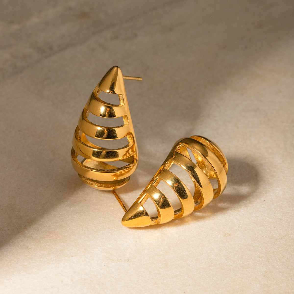 Katrin Drop Gold Earrings Image