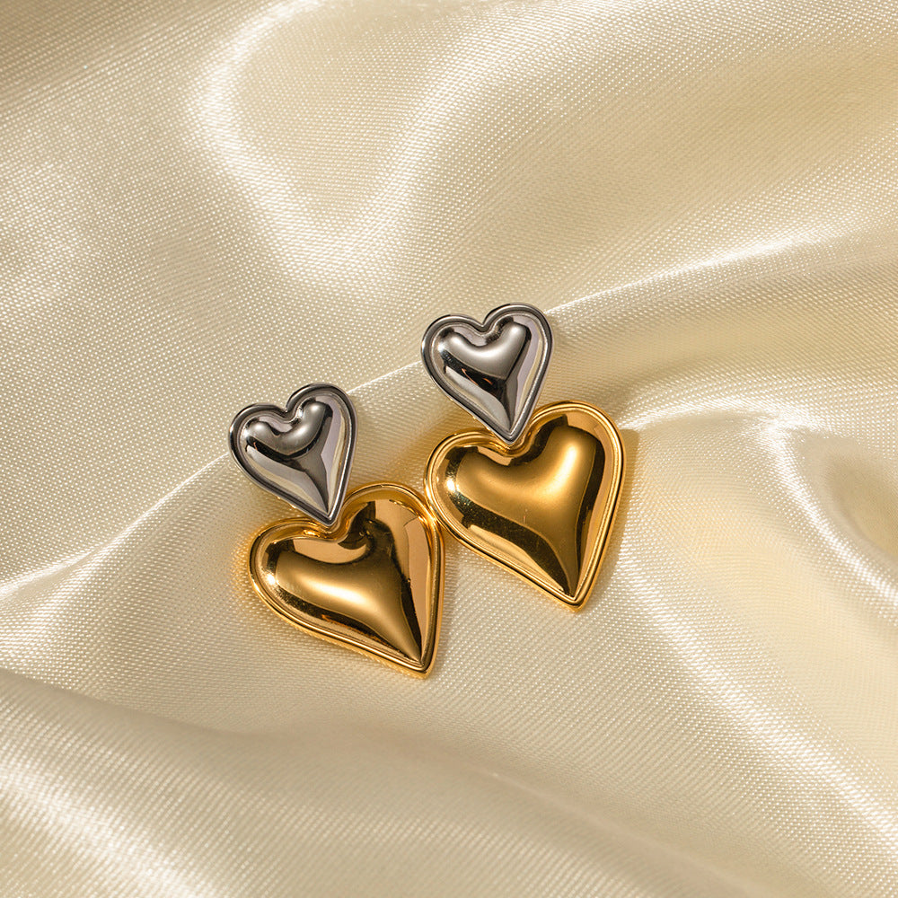 Zofia Two Tone Heart Earrings Image