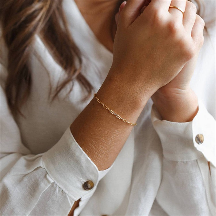 Maybelle Gold Paperclip Chain Bracelet Image