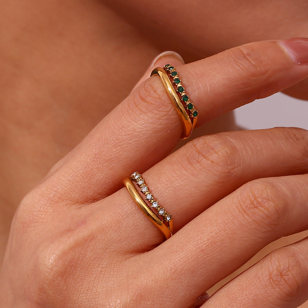 Adeline Diamond Simulant Gold Ring Image