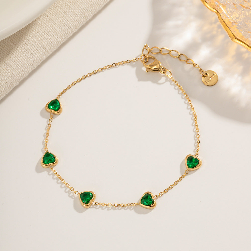 Francia Green Heart Bracelet Image