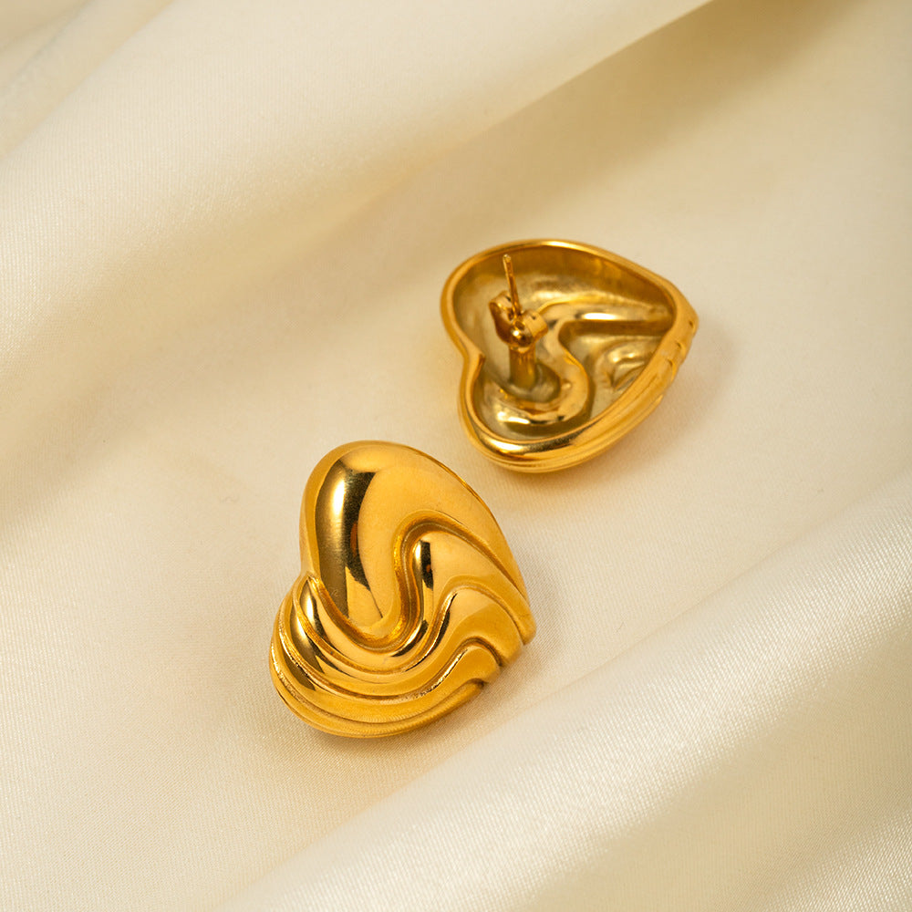Milena Heart Gold Earrings