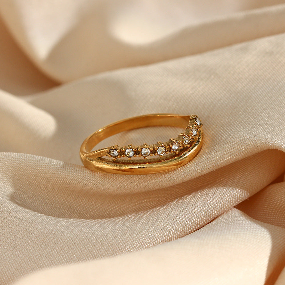 Adeline Diamond Simulant Gold Ring Image