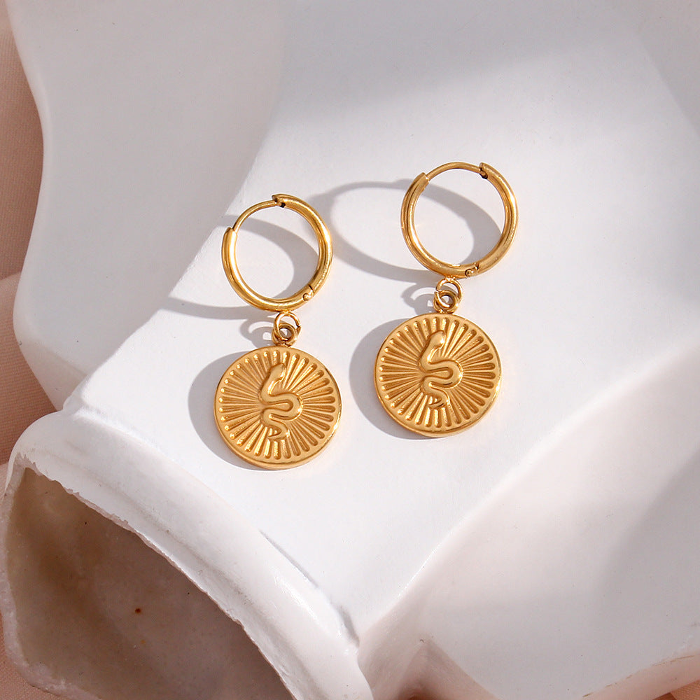 Eliana Serpent Coin Earrings Image