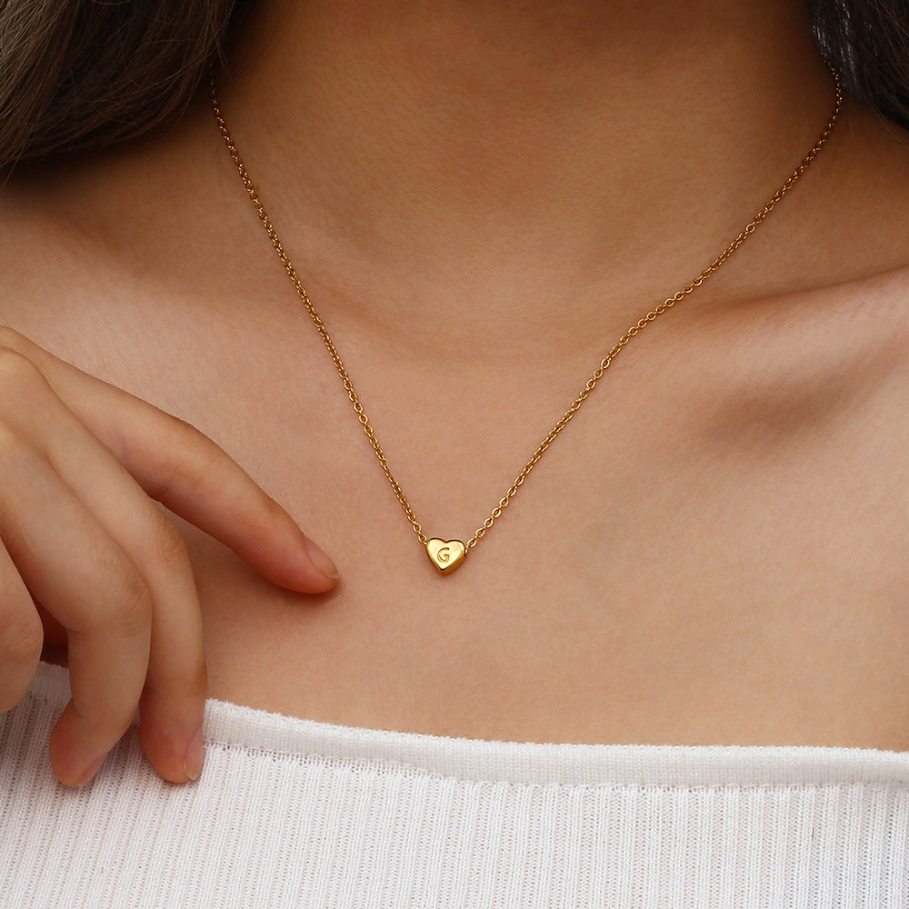 Heart Initial Gold Necklace Image