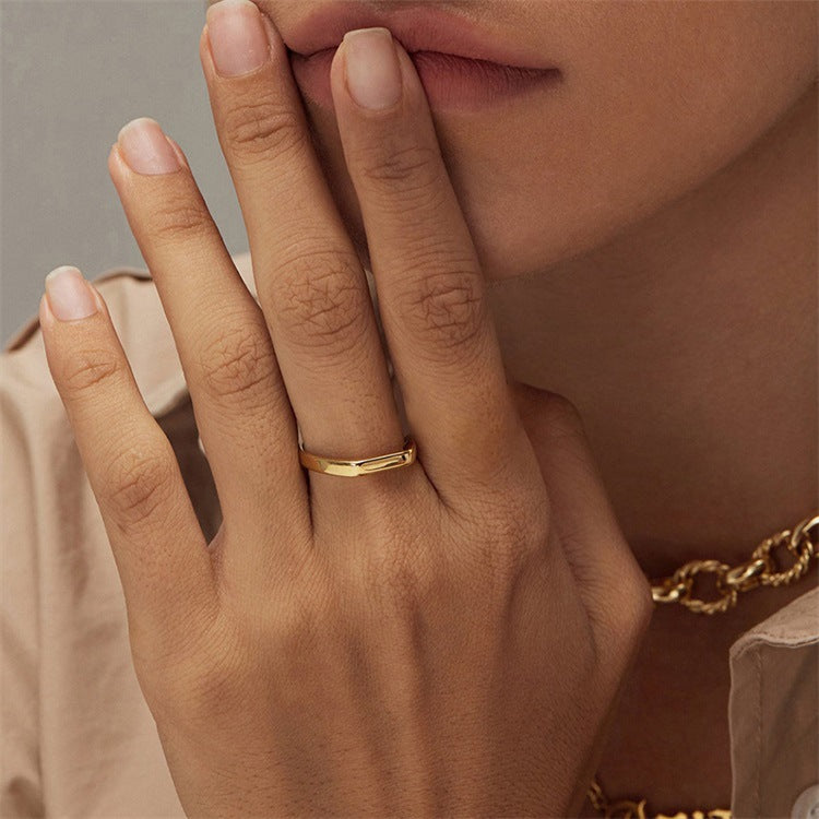 Sasha Geometric Gold Ring Image