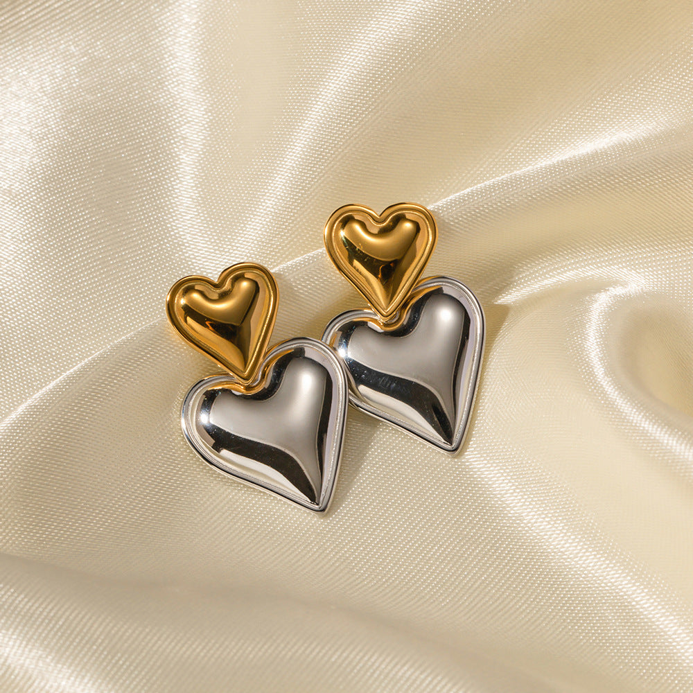 Zofia Two Tone Heart Earrings Image