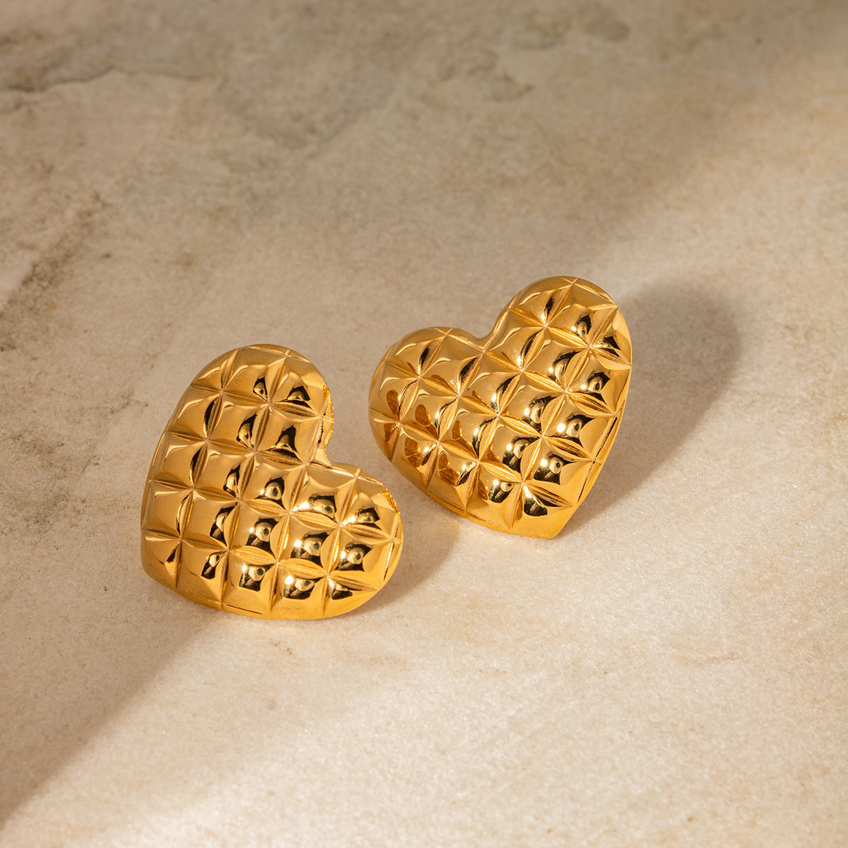 Irina Gold Heart Earrings Image