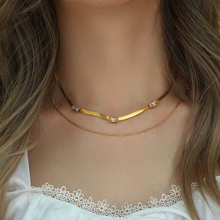Eve Herringbone Gold Necklace