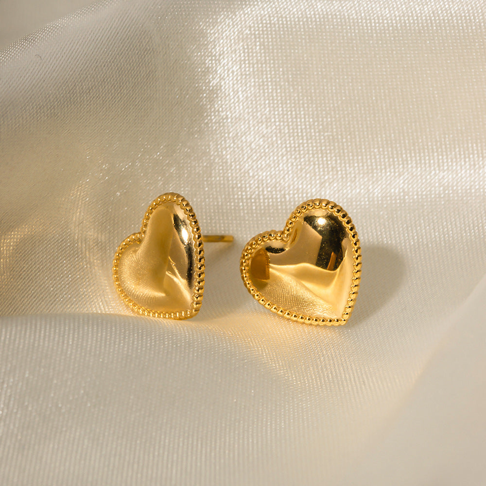 Ruth Heart Gold Earrings Image