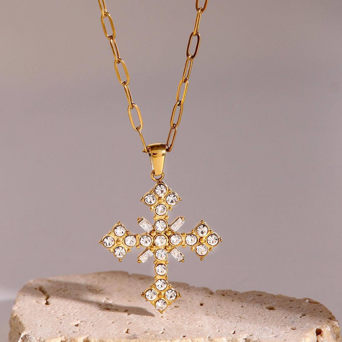 Divina Crystal Cross Necklace Image