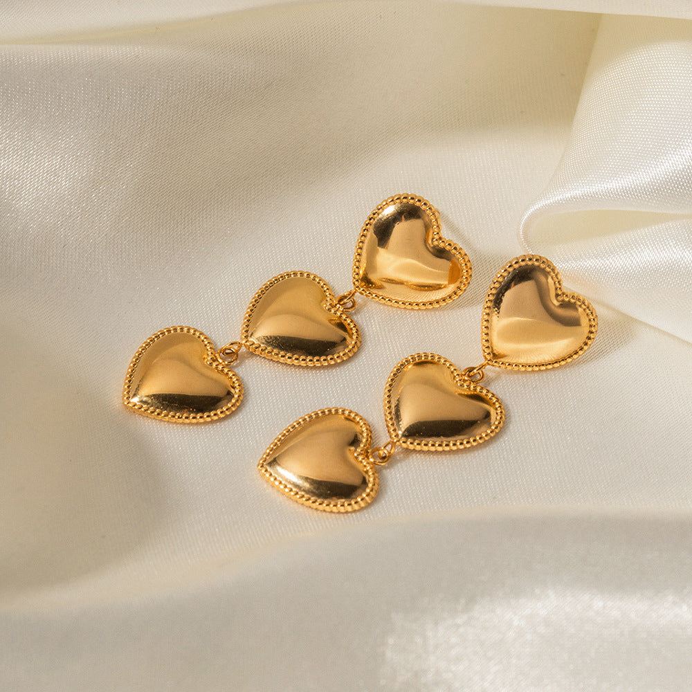 Aimee Gold Heart Earrings Image