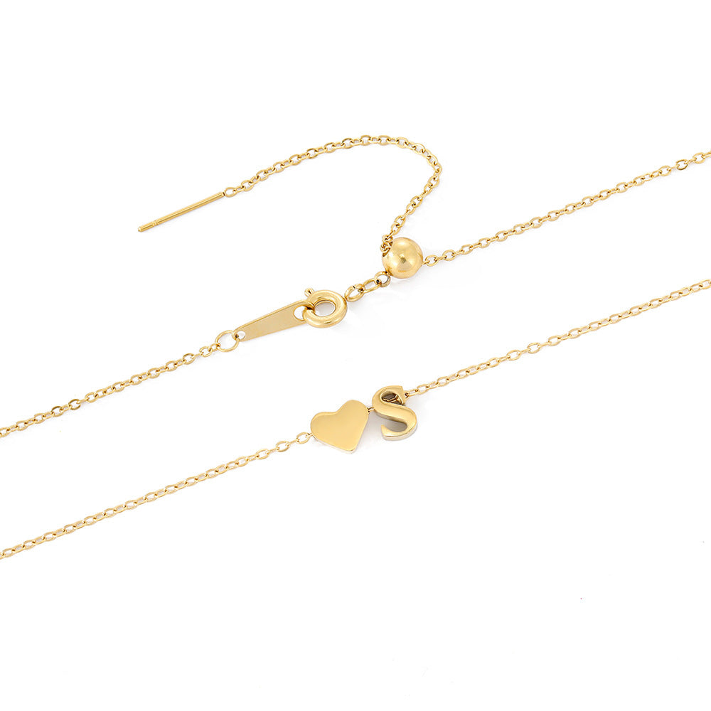 Ria Initial Letter Gold Necklace Image