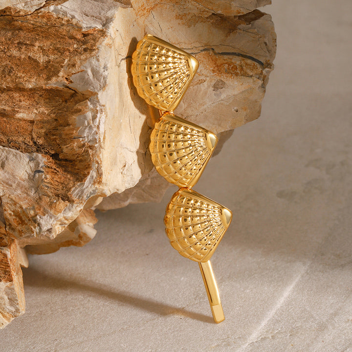 Coastal Seashells Gold French Pin