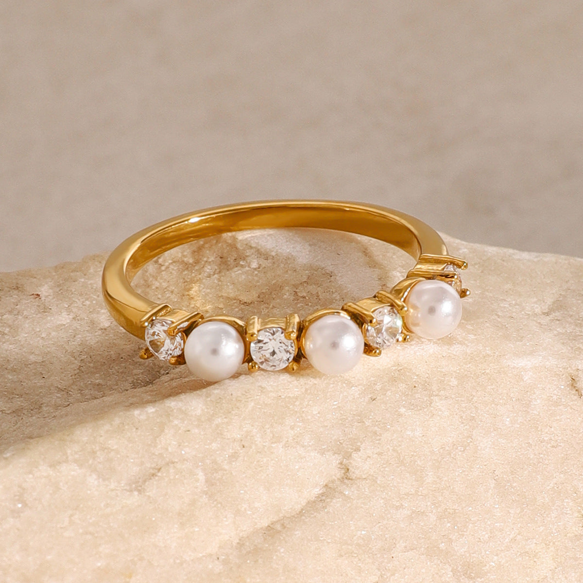 Keisha Diamond Pearl Ring Image