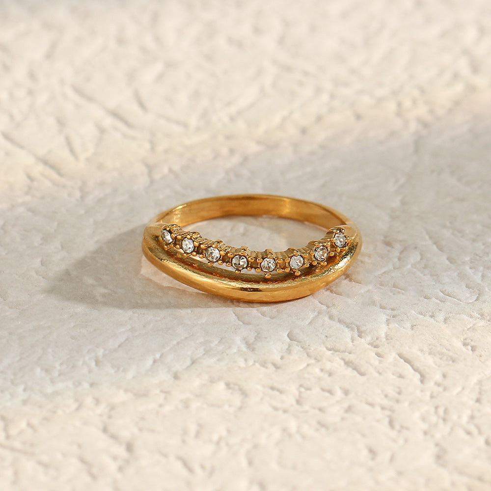 Adeline Diamond Simulant Gold Ring Image