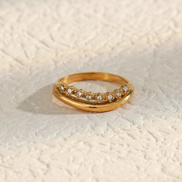 Adeline Diamond Simulant Gold Ring