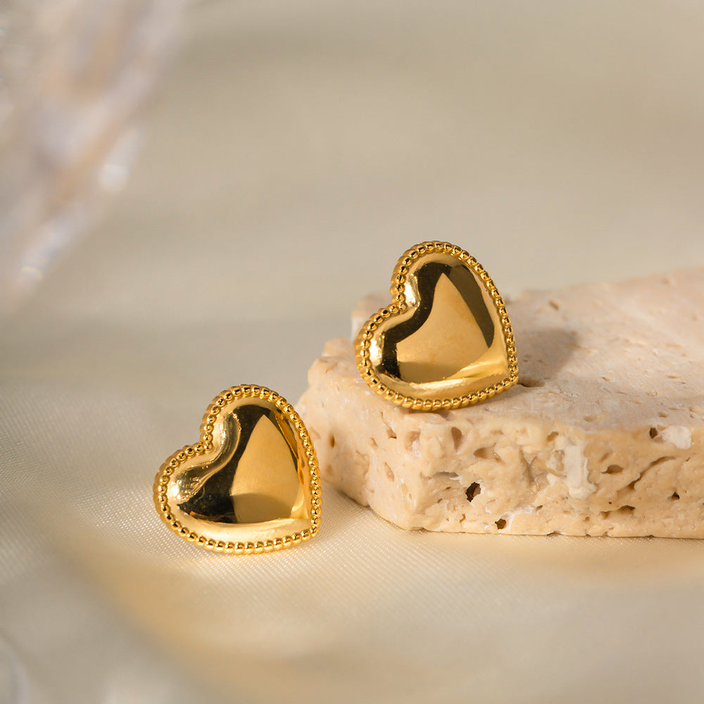 Ruth Heart Gold Earrings Image