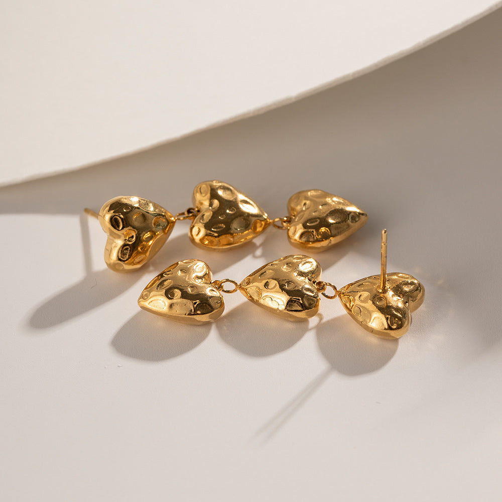 Heather Heart Gold Earrings Image