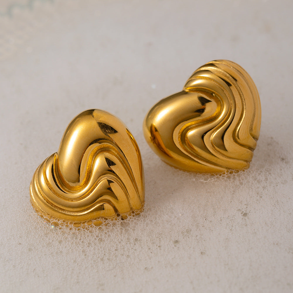 Milena Heart Gold Earrings