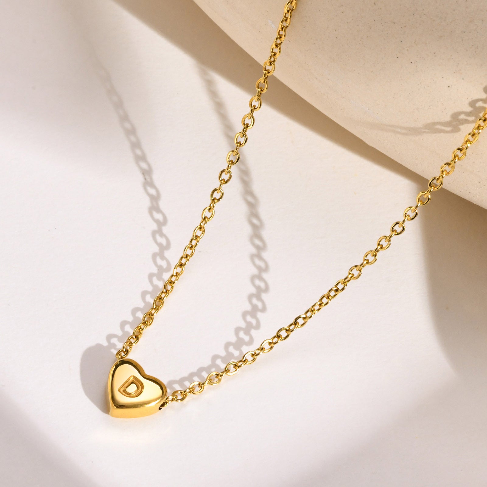 Heart Initial Gold Necklace Image